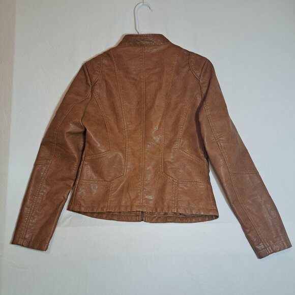 LA Coalition Brown faux leather jacket‎ womens size Medium - Picture 3 of 10